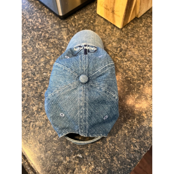 Vintage Calvin Klein Logo Denim Baseball Cap Hat - Picture 6 of 9